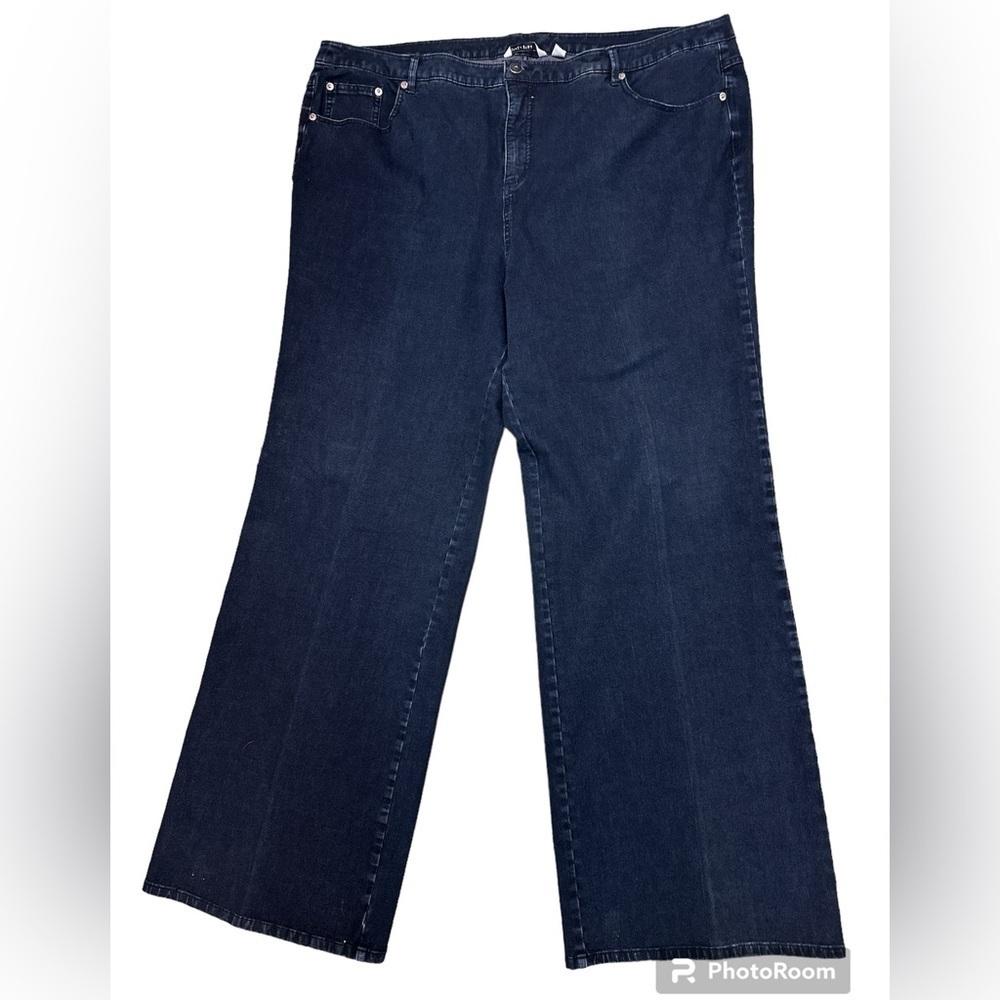 Isaac Mizrahi Live Darkwash Cotton Blend Denim Straight Leg Jean 24W TALL